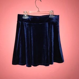 Blue Velvet Forever 21 skater skirt